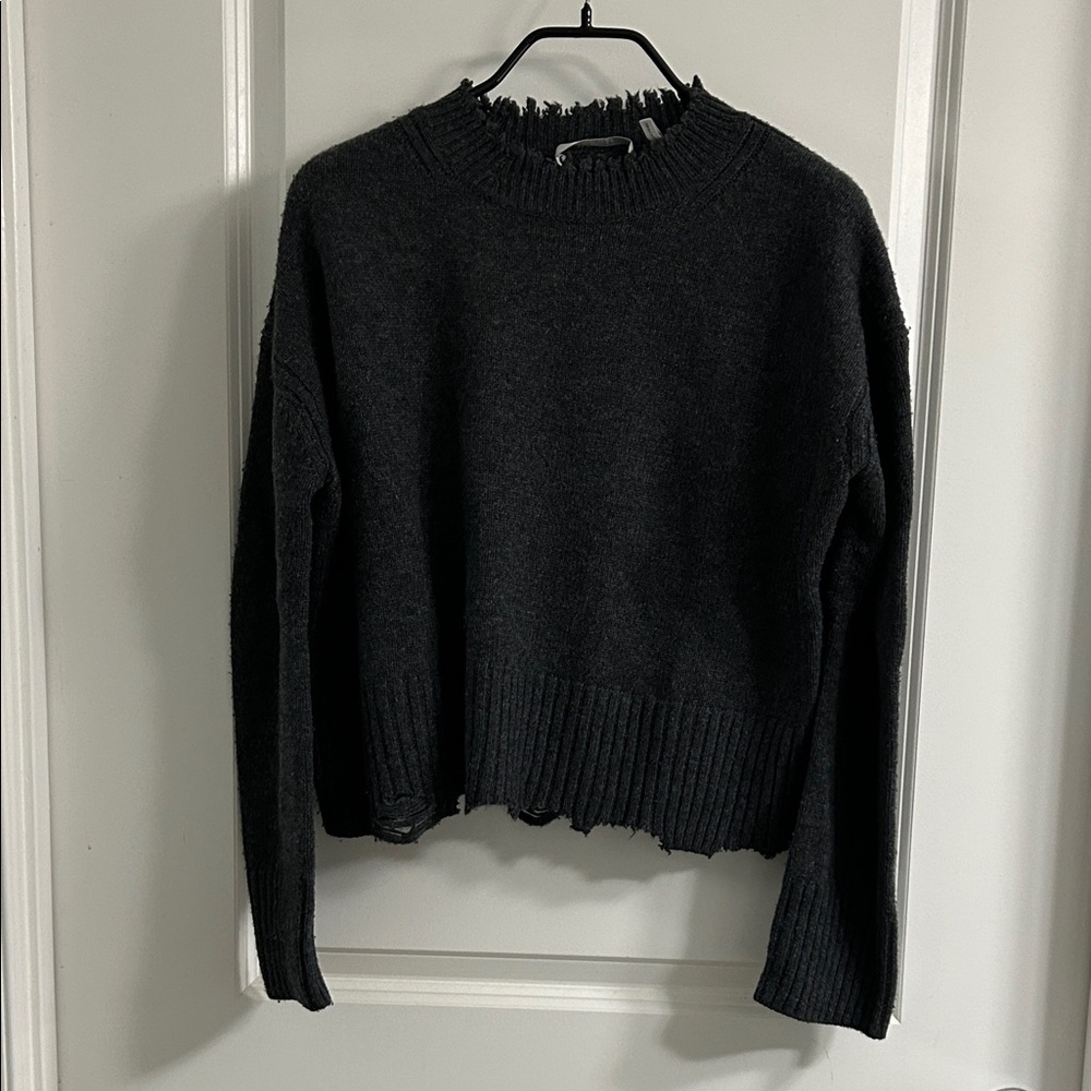 helmut lang - distressed wool & cashmere sweater